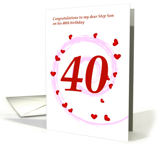 happy 40th birthday, step son card (857462)