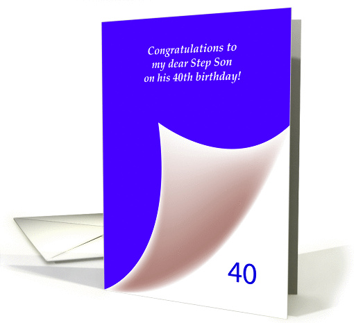 happy 40th birthday, step son card (857665)