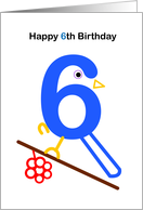 happy 6th Birthday card