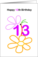happy 13th Birthday card