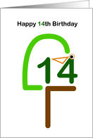 happy 14th Birthday card
