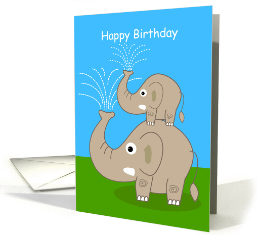 happy Birthday, elephants card (858236)