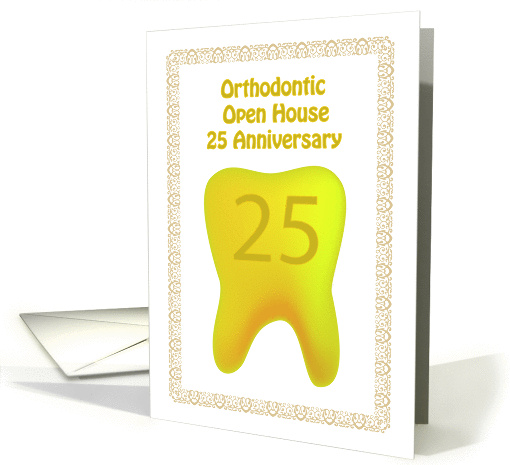 Orthodontic Open House 25 Anniversary, golden card (864026)