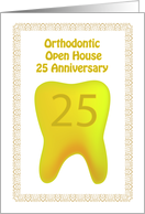 Orthodontic Open House 25 Anniversary, golden card