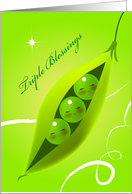 triple blessings, peas card