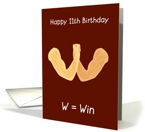 happy 11th birthday, arm wrestling card (865978)