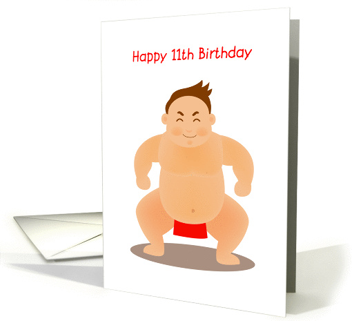 happy 11th birthday, sumo wrestling card (865984)