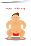 happy 11th birthday, sumo wrestling card