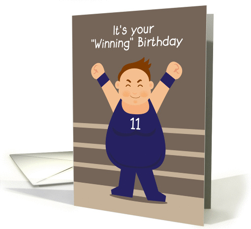 happy 11th birthday, wrestling card (865987)