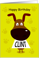 happy birthday, clint, dog card