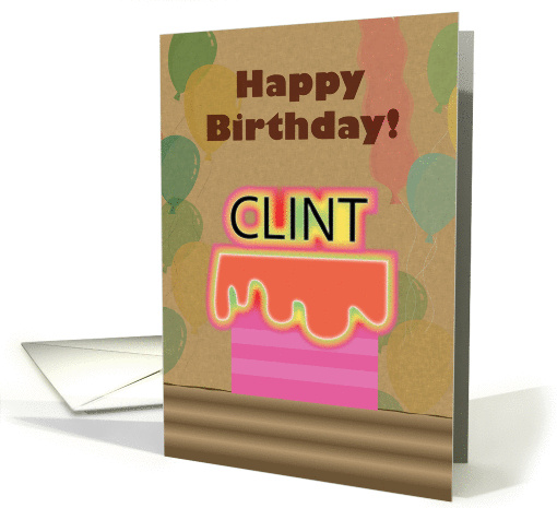 happy birthday, clint, cake card (866004)