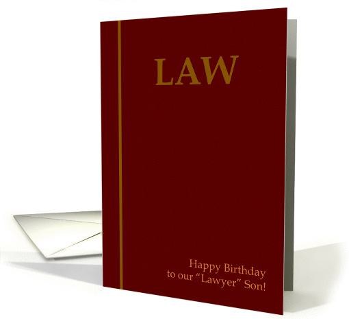 happy birthday, lawyer son, book card (866018)