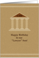 happy birthday, lawyer son, court card