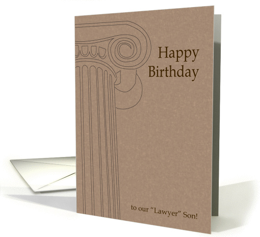 happy birthday, lawyer son, pillar card (866021)