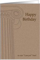 happy birthday, lawyer son, pillar card