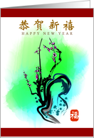 Chinese New year, plum flower card