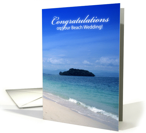 congratulations, beach wedding, romantic beach card (871242)