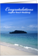 congratulations, beach wedding, romantic beach card