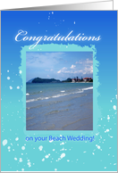congratulations, beach wedding card