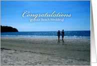 congratulations, beach wedding card