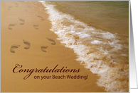 congratulations, beach wedding card