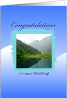 congratulations, lake wedding card