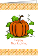 Happy Thanksgiving, Pumpkin with Vines card