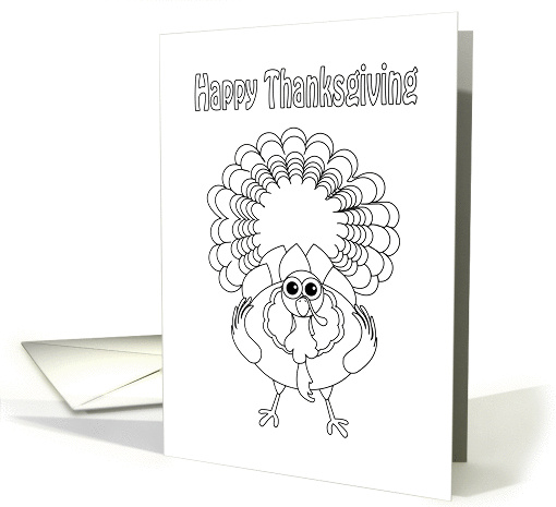 happy thanksgiving, turkey, coloring card (873298)