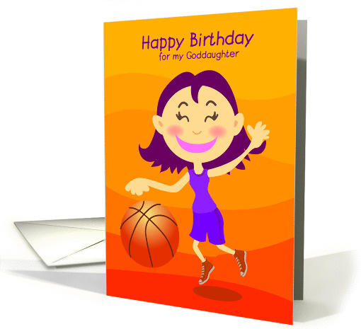 happy birthday, goddaughter, basketball, girl card (874458)