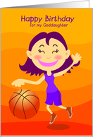 happy birthday, goddaughter, basketball, girl card
