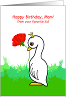 happy birthday, mom! from your favorite kid. cute swan princess card