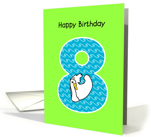 happy birthday, 8, cute swan card (876406)