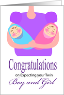 Congratulations On expecting your twin boy and girl card