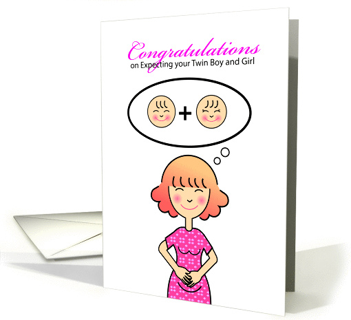 Congratulations On expecting your twin boy and girl card (879591)