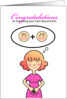 Congratulations On expecting your twin boy and girl card