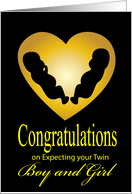 Congratulations On expecting your twin boy and girl, baby ultra scan card
