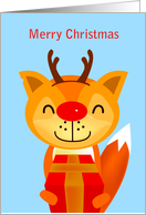 a fox dresses like a reindeer to send you a gift card