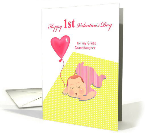 happy 1st valentine's day, for my great granddaughter card (884424)