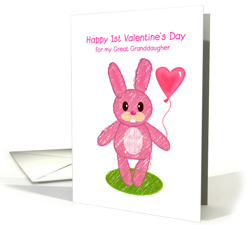happy 1st valentine's day, for great granddaughter, pink... (885066)