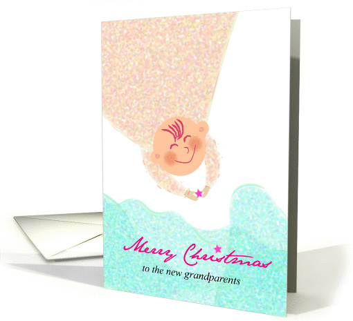 Merry Christmas to new grandparents, little angel sending a star card
