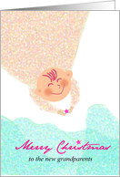 Merry Christmas to new grandparents, little angel sending a star card