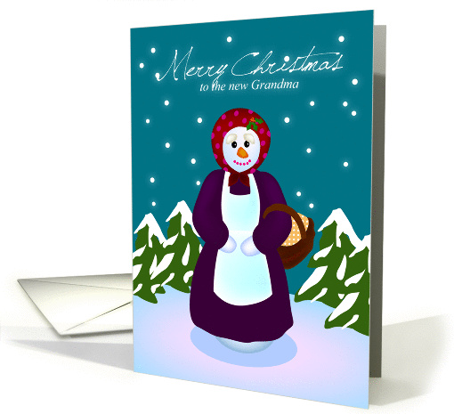 Merry Christmas to new grandma, snow woman card (887014)