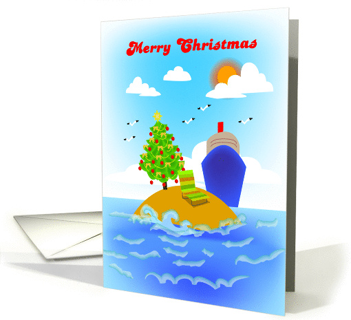 Merry Christmas, cruise line, christmas tree and chair on... (888226)