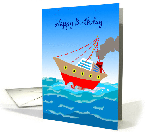 happy birthday, cruise line card (888229)