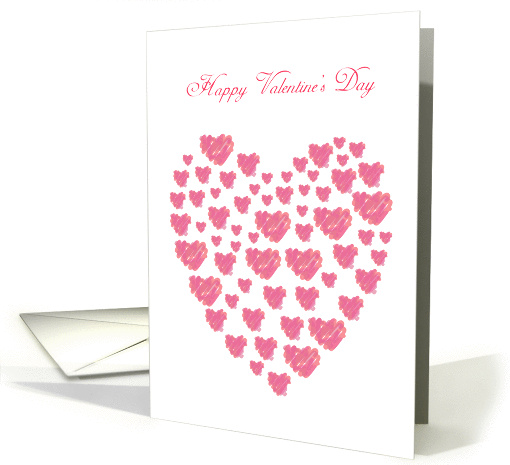 happy valentine's Day, a lot of small love make a big love shape card