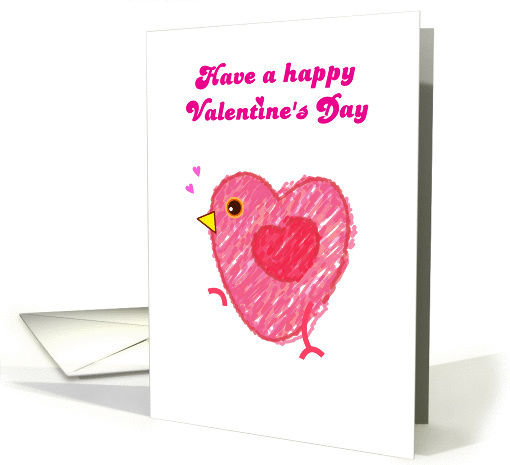 happy valentine's Day, a love shape little chick card (892526)