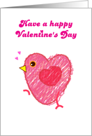 happy valentine’s Day, a love shape little chick card