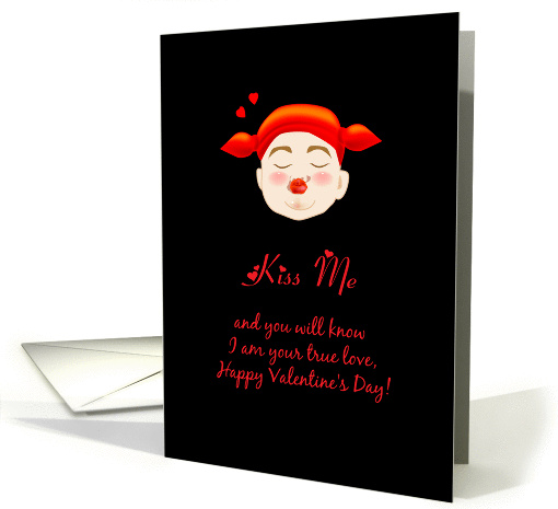 happy valentine's Day, a boy waiting for a kiss card (894913)