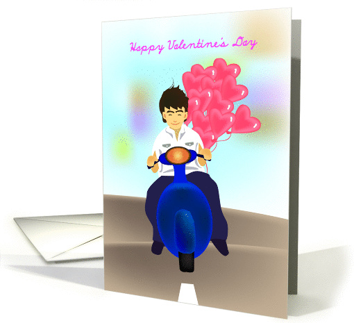 motorcycle valentine, a young man riding on a motorcycle... (895836)