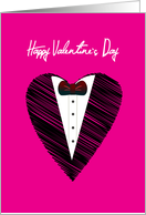 Happy Valentine’s Day, a love shape with suite and bow card